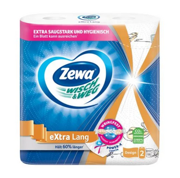Паперові рушники Zewa Wisch Weg Extra Long Design 2-шарові, 72 відривів, 2 рулони 643 фото